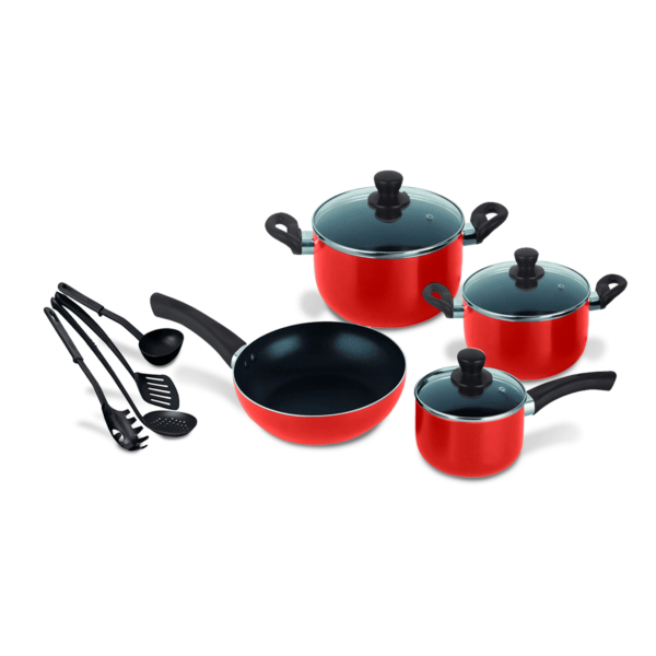 Set de Oale cu Tigaie, Capace de Sticala si Spatule 11 buc